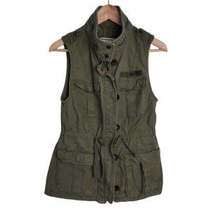 Abercrombie and Fitch Womens Green Full Zip Vest Jacket Utility Size Large